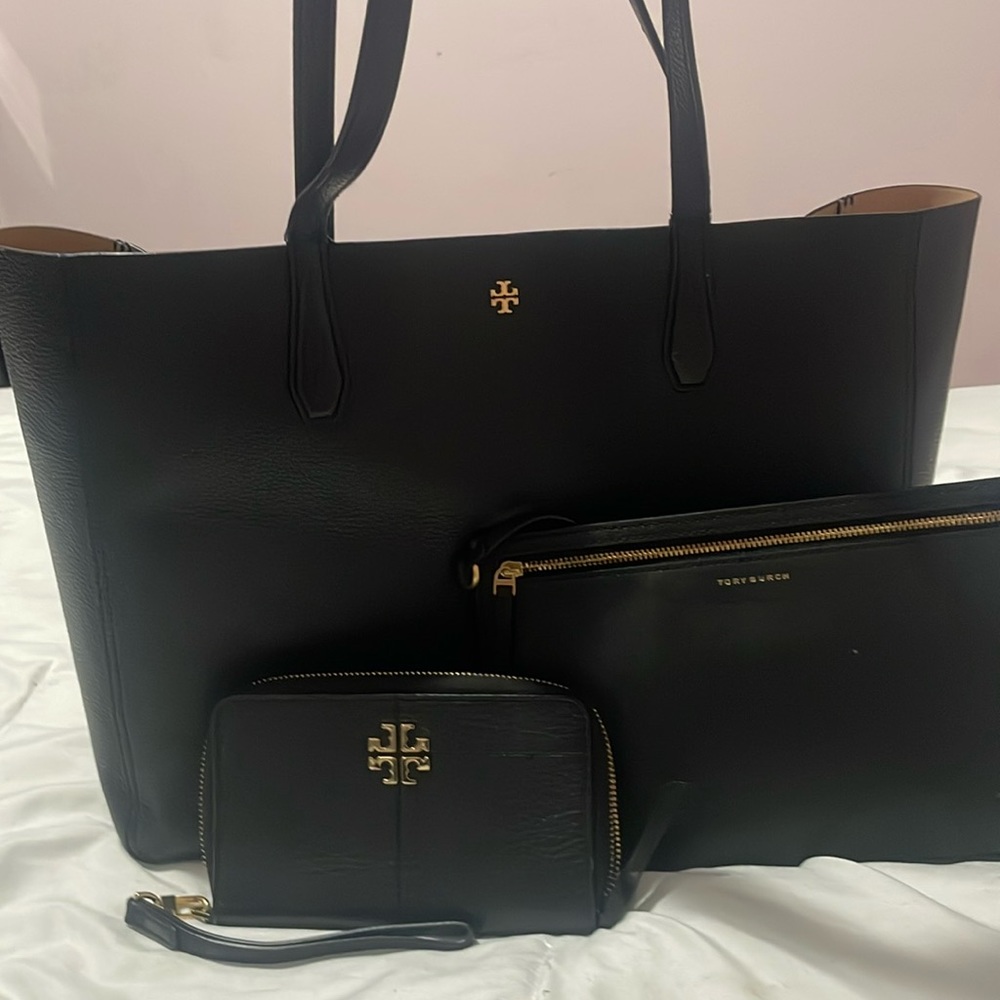 Tory Burch Tote, wrist wallet and pouch